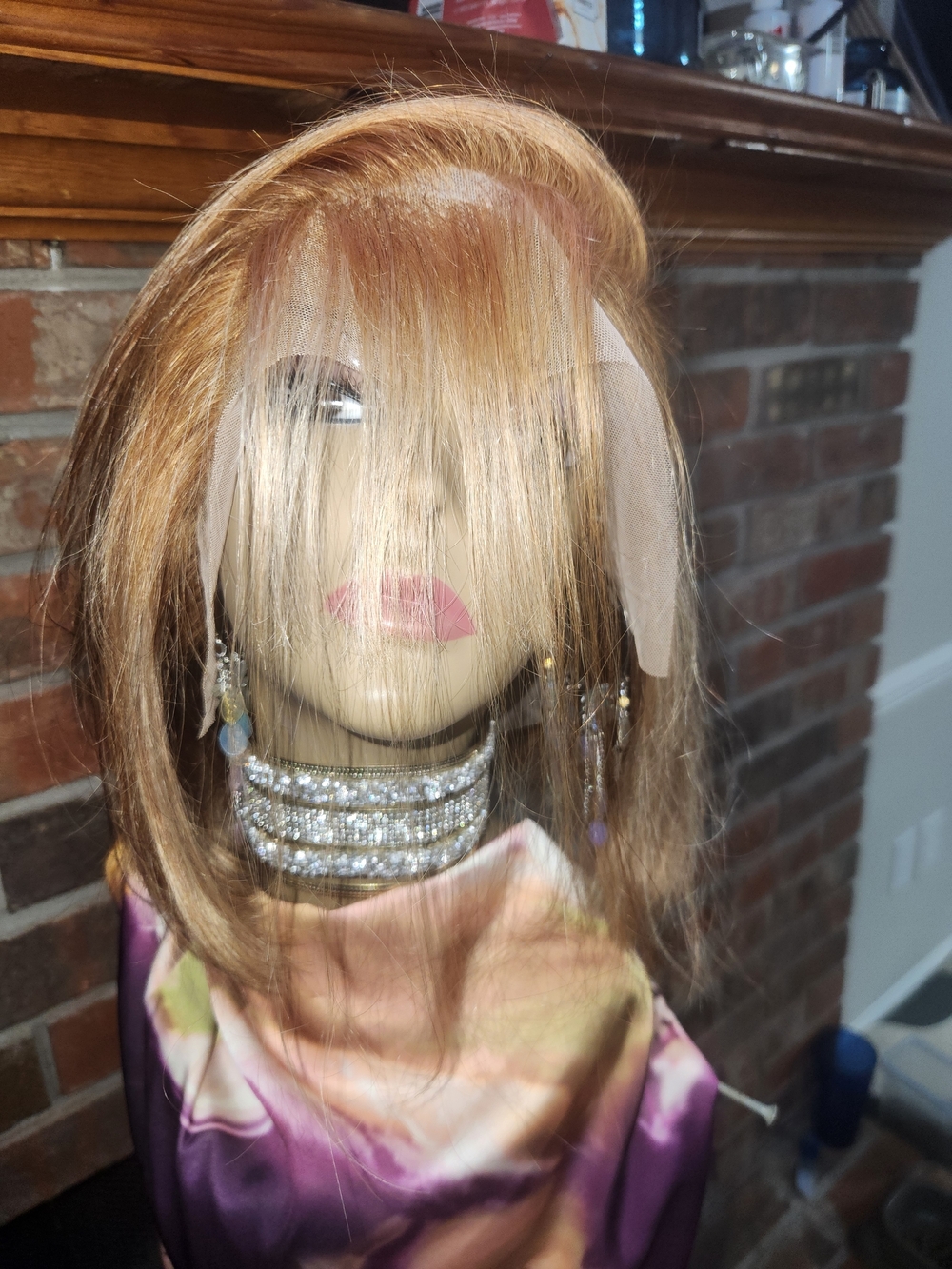 Light Auburn 'Beautiful Brunette' Lace Front Wig - Natural Straight Bob